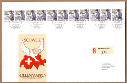 SCHWEIZ, 1992 Rollenmarken-FDC - Rouleaux