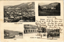 T3 1924 Zalatna, Zlatna; Vedere Generala, Bisericile Romane, Gara, Primaria, Valea Bulzului / Látkép Télen, Vasútállomás - Non Classés