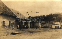 * T2 Ajnácskő, Hajnácska, Hajnácka (Gömör); Utca, Jenő Fischer üzlete / Street, Shop. Photo - Ohne Zuordnung