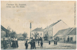 T2/T3 1907 Bán, Trencsénbán, Bánovce Nad Bebravou; Fő Tér. Fuchs Vilmos Kiadása / Main Square (fl) - Ohne Zuordnung