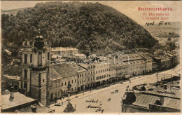 T2/T3 1906 Besztercebánya, Banská Bystrica; IV. Béla Király Tér A Toronyból Nézve, üzletek / Square, Shops (fl) - Zonder Classificatie