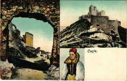 ** T2/T3 Csejte, Csejthe, Cachtice; Cachticky Hrad / Báthory Erzsébet Vára. Schulcz Ignác Kiadása / Castle (EK) - Unclassified