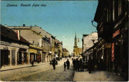 * T2/T3 1914 Losonc, Lucenec; Kossuth Lajos Utca, Kohn Márkusz üzlete / Street View, Shops (Rb) - Ohne Zuordnung