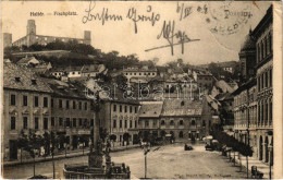 T3 1904 Pozsony, Pressburg, Bratislava; Hal Tér, Zsinagóga, Vár, üzletek. Divald Károly 501. Sz. / Fischplatz / Square,  - Non Classés