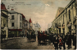 T2/T3 1923 Pöstyén, Pistyan, Piestany; Masarykova Ulica S Leg. Bankou. / Utca, Bank, Drogéria, Borbély, Cukrászda, Weisz - Zonder Classificatie