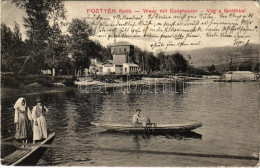 T2/T3 1913 Pöstyén-fürdő, Kúpele Piestany; Vág A Fürdőkkel, Csónakázók. Bernas L. Kiadása / River, Spa, Boats (EK) - Non Classés