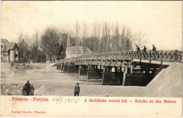 T2/T3 1908 Pöstyén, Piestany; A Fürdőkhöz Vezető Híd. Lampl Gyula Kiadása / Bridge To The Spa - Ohne Zuordnung