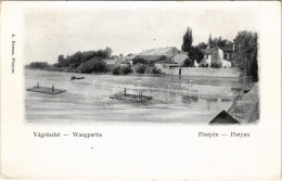 ** T2/T3 Pöstyén, Pistyan, Piestany; Vág Részlet, Tutajosok. A. Bernas Kiadása / Waagpartie / Váh Riverside, Rafters (EK - Sin Clasificación