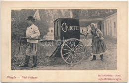 * T2/T3 1911 Pöstyén, Pistyan, Piestany; Infanteristák, Fürdőkocsi / Curhotel Infanterist / Spa Carriage, Folklore - Non Classificati