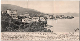 * T3 1903 Abbazia, Opatija; Alfred Dietrich. 3-tiled Folding Panoramacard (Rb) - Ohne Zuordnung