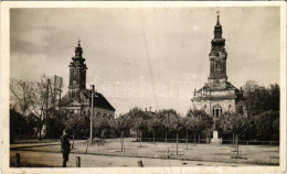 T2/T3 1941 Újverbász, Novi Vrbas (Verbász, Vrbas); Református és Evangélikus Templom. Garamszeghy Pál Kiadása / Churches - Zonder Classificatie