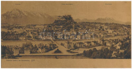 * T2/T3 Salzburg. Panorama Vom Kapuzinerberg - 3-tiled Unfolded Panoramacard - Ohne Zuordnung
