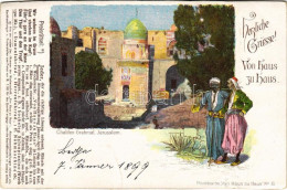 * T4 Jerusalem,Chalifen-Grabmal. Herzliche Grüsse! Postkarte Von Haus Zu Haus No. 21. (cut) - Ohne Zuordnung