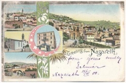T2/T3 1900 Nazareth. Art Nouveau, Floral, Litho (EK) - Ohne Zuordnung