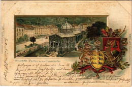 T2/T3 1901 Bad Wildbad, Partie Bei Der Trinkhalle. Passepartoutkarte Art Nouveau, Emb. Litho With Coat Of Arms (fl) - Sin Clasificación