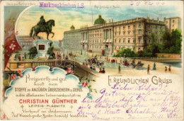 T2/T3 1900 Berlin, Denkmal D. Gross Kurfürst, Kgl. Schloss. Art Nouveau, Floral, Litho (small Tear) - Sin Clasificación