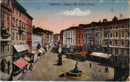 T2/T3 1918 Trieste, Piazza Della Borsa E Corso / Square, Tram (EK) - Zonder Classificatie