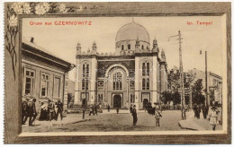 ** T3/T4 Chernivtsi, Czernowitz, Cernauti, Csernyivci (Bukovina, Bukowina); Isr. Tempel / Synagogue. Art Nouveau, Floral - Ohne Zuordnung