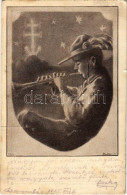 T3/T4 1925 Kiadja A Magyar Cserkészszövetség Kiadóvállalata / Hungarian Boy Scout Art Postcard S: Mátis (fa) - Ohne Zuordnung