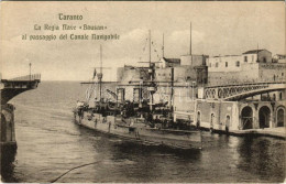 ** T2 Taranto, La Regia Nave "Bausan" Al Passaggio Del Canale Navigabile / Italian Royal Navy Protected Cruiser - Unclassified