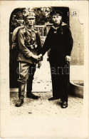 * T2/T3 1915 Német Katona és SMS Berlin Matróz / WWI German Navy SMS Berlin Mariner With Soldier. Photo - Unclassified