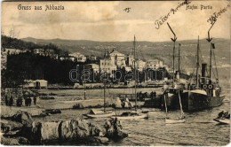 * T3 Abbazia, Opatija; PETAR ZRINSKI és ISTRIANO Tengeri Gőzhajó / Hungarian Passenger Steamships (ázott / Wet Damage) - Non Classés