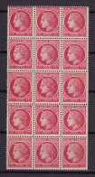 D 742 / LOT N° 676 BLOC DE 15 VARIETE FILET BRISE SUR 6 TIMBRES NEUF** - Unused Stamps