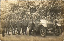 T2/T3 1915 Osztrák-magyar Katonák Automobillal / WWI Austro-Hungarian K.u.K. Military, Soldiers With Automobile. Photo + - Unclassified