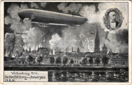 T2/T3 1914 Völkerkrieg 1914. Die Beschiessung Von Antwerpen. Weltkrieg Postkarte, Zeppelin (EK) - Ohne Zuordnung