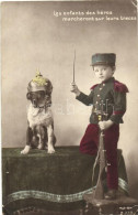 T2/T3 Boy As French Soldier, Dog As German 'soldier', Propaganda, Humour (EK) - Unclassified