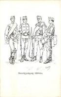 ** T2/T3 Honvédgyalogság 1869-ben; Honvédség Története 1868-1918 / Hungarian Soldiers In 1869 S: Garay (EK) - Unclassified