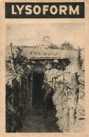 ** T2/T3 Harctéri Villa, A Képes Újság Felvételei; Hátoldalán Lysoform Reklám / WWI Military Card, Military Bunker; Lyso - Unclassified