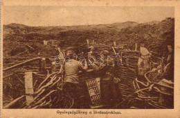 ** T2 Gyalogsági Löveg A Lövészároban / WWI Hungarian Infantry Cannon In The Trench, Soldiers - Unclassified