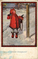 * T3/T4 1923 Üdvözlet A Krampusztól! / Child In Krampus Costume (Rb) - Ohne Zuordnung