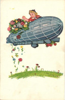 ** T2 Airship, Girl, Flowers - Non Classés