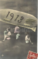 T2 1913 New Year, Airship, Babies, Money - Ohne Zuordnung