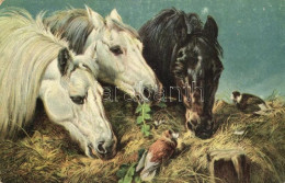 ** T2 Ein Frugales Mahl / Horses Litho S: John Frederick Herring - Ohne Zuordnung