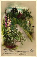 T2 1899 Landscape With Flowers, Winkler & Schorn Mondschein-Postkarte Serie XI. 99115. Silver Decoration Litho - Sin Clasificación