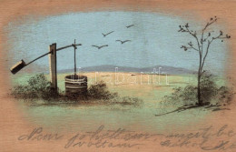 T2 Landscape, Hand-painted, Wooden Card - Non Classés