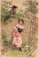 T2 1899 Romantic Couple, Franz. Künstler Karten No 8. Litho - Zonder Classificatie