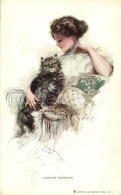 T2/T3 'Leisure Moments' Lady And Cat, Reinthal & Newman No. 199. S: Harrison Fisher (EK) - Unclassified