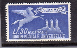 SAN MARINO 1946 ESPRESSI SPECIAL DELIVERY ABROAD ESPRESSO PER L'ESTERO LIRE 30  MNH - Francobolli Per Espresso