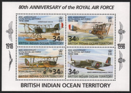 BIOT 1998 - Mi-Nr. Block 11 ** - MNH - Flugzeuge / Airplanes - Territoire Britannique De L'Océan Indien