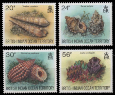 BIOT 1996 - Mi-Nr. 179-182 ** - MNH - Meeresschnecken / Marine Snails - Territorio Britannico Dell'Oceano Indiano