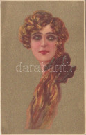 T2 Gold Italian Art Postcard, Lady, Anna & Gasparini 109-2. - Non Classés