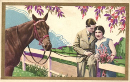 ** T2 Romantic Couple With Horse, Amag 0373. - Unclassified