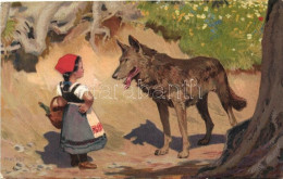 T2 Little Red Riding Hood, Meissner & Buch, Serie 1874. 'Deutsche Märchen' Litho S: Paul Hey - Ohne Zuordnung