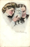 T4 Couple With Cat, M. Munk Vienne 388. S: Clarence F. Underwood (b) - Unclassified