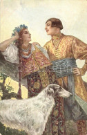 T2/T3 La Fiere / Russian Folklore, Romantic Couple With Dog S: Solomko (EK) - Ohne Zuordnung