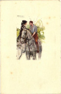 ** T2/T3 Italian Art Postcard, Couple On Horse, Anna & Gasparini 395M-1. S: Mauzan (EK) - Ohne Zuordnung